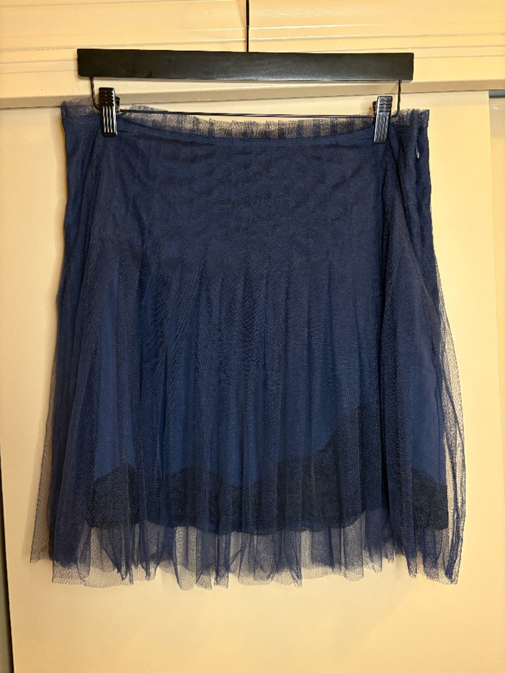 Rodarte tulle over satin navy skirt size 12